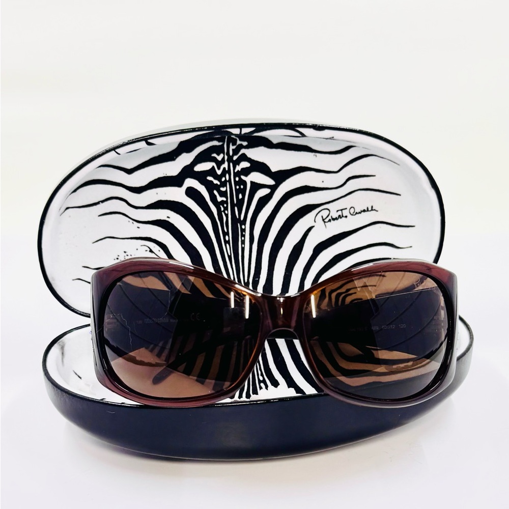 Roberto Cavalli Brown Sunglasses W/Rhinestone & Zebra Case lole 193s Excellent